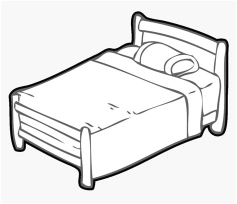 Bed Clip Art Free Clipart Images Transparent Png - Bed Black And White Clipart, Png Download ...