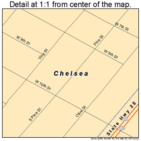 Chelsea Oklahoma Street Map 4013700