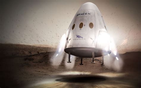 SpaceX's Dragon Landing on Mars Wallpaper | Space