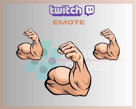 2 Twitch Emote, 2 Bicep Flex Emotes, Muscle, Left Bicep Flex, Right Bicep Flex, for Streamers ...