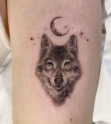 Wolf Tattoos: Meanings, Tattoo Styles & Placement | Wolf and moon ...