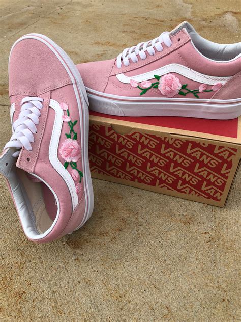 Pink Vans old skool custom vans shoes Vans old skool rose | Etsy