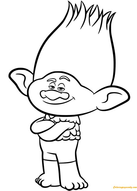 Branch From Trolls Coloring Page - Free Printable Coloring Pages