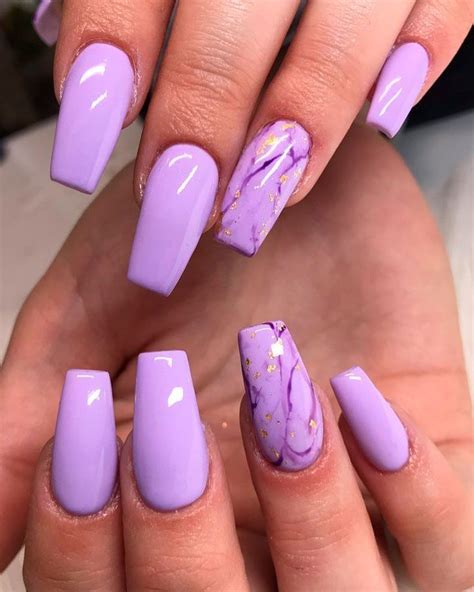 long simple nails in 2020 | Light purple nails, Coffin nails long ...