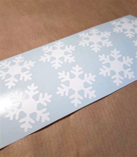 30 Snowflake Stickers, Snowflake Window Decal, Gift Wrapping, Xmas Envelope Seal, Vinyl Stickers ...