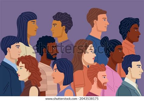 Diversity People Crowd Standing Characters Stock Vector (Royalty Free) 2043538175 | Shutterstock