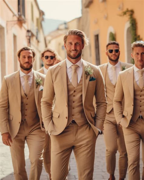 Tan Groomsmen Suits | Hockerty