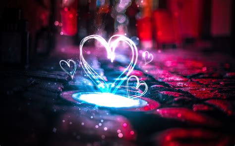 Neon Love Hearts 4K Wallpapers | HD Wallpapers | ID #22595