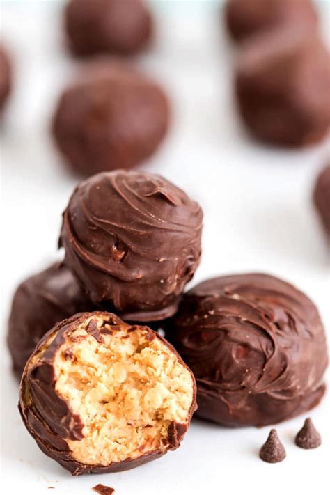 Chocolate Covered Peanut Butter Balls with Rice Krispies - Easy Budget ...