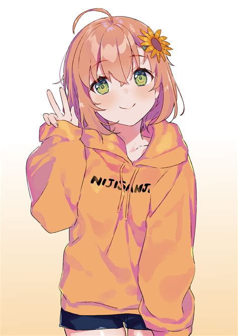 Anime Girl With Orange Hoodie - Anime Wallpaper HD