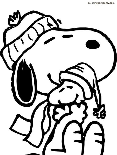 Charlie Brown Snoopy Christmas Coloring Page - Free Printable Coloring Pages