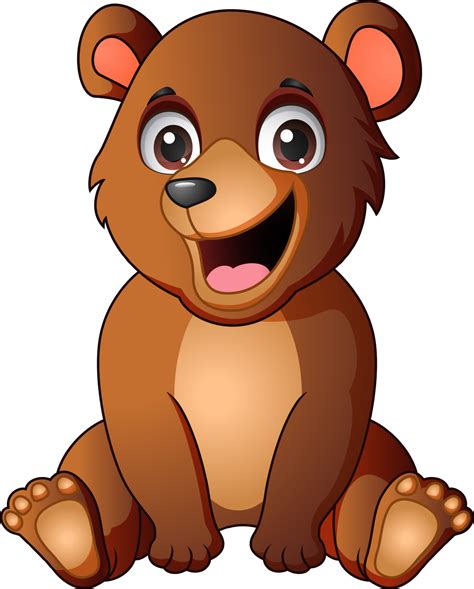 Cute little bear cartoon sitting 17103691 Vector Art at Vecteezy