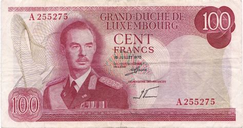 100 Luxembourg Francs banknote 1970 - Exchange yours for cash today