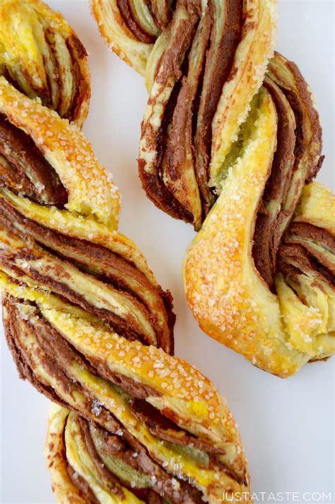 Chocolate Puff Pastry Twists - Just a Taste | Puff pastry twists, Puff ...