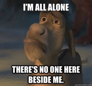 via me.me | Im all alone, Shrek, Shrek donkey