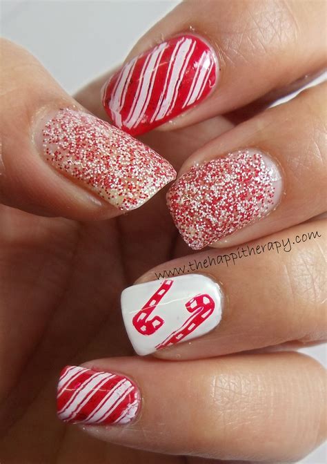 Nails For Christmas Candy Cane