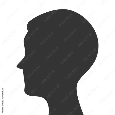 silhouette head person profile isolated vector illustration eps 10 Stock Vector | Adobe Stock