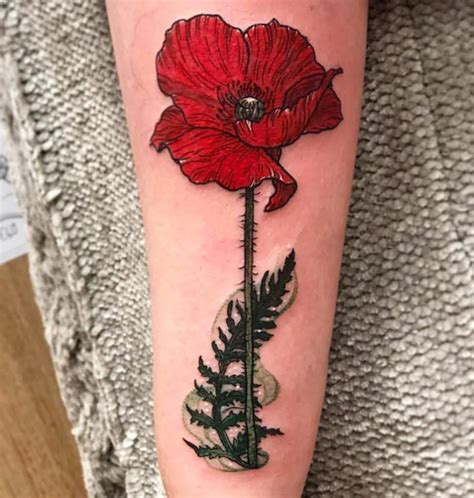 The Best Pink Poppy Flower Tattoo Ideas - One Crew