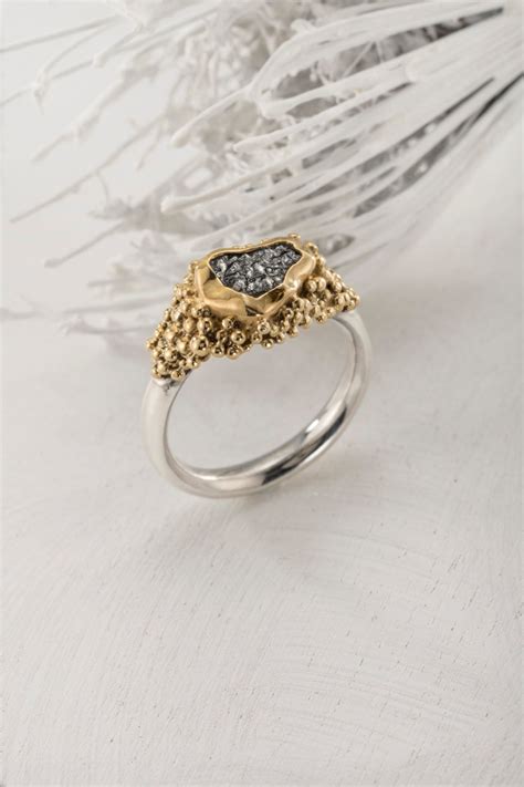 Rough Diamond Ring Raw Diamond Ring Uncut Diamond Ring Raw