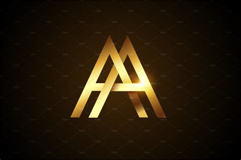 Golden AA Logo | Creative Illustrator Templates ~ Creative Market