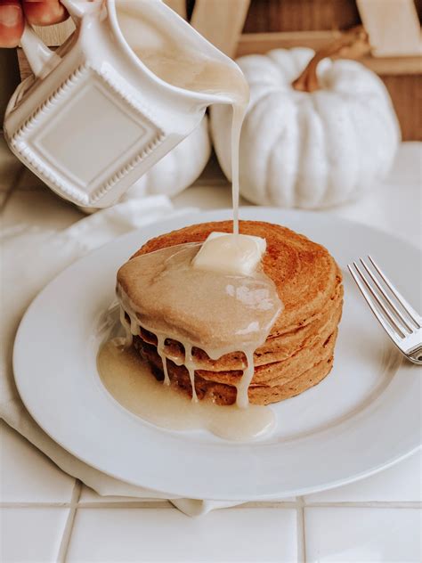 Pumpkin Pancakes with Sticky Caramel Syrup - Alex Daynes