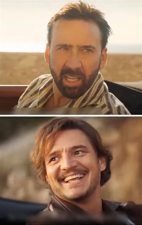 Nicolas Cage Looking At Pedro Pascal - Meming Wiki