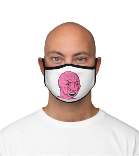 Meme Wojak Fitted Polyester Face Mask | Etsy