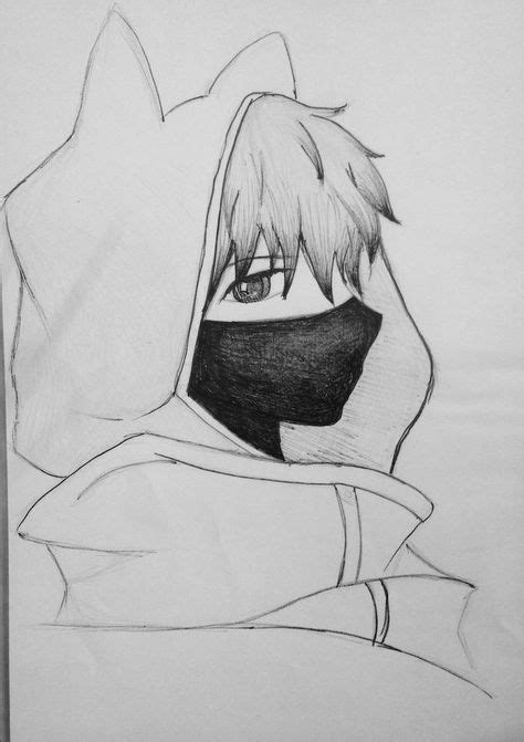 hoodie-face-mask-how-to-draw-anime-characters-black-and-white-pencil-sketch #LipPencilNatural ...