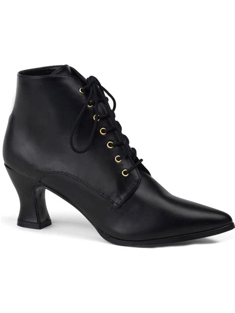 Funtasma - Women's Sexy Victorian High Heel Low Ankle Boots Costume Dress Up Black - Walmart.com ...