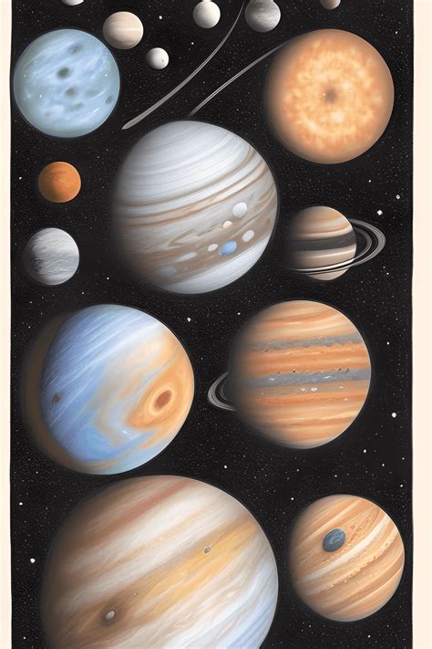 Pencil Drawing of the Solar System in the Style of Galaxies by Thomas Wright · Creative Fabrica