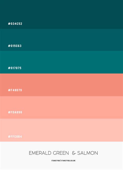 Emerald Green and Salmon Pink Colour Palette