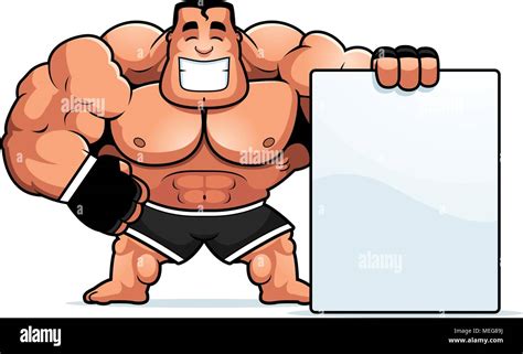 A cartoon illustration of an MMA fighter with a sign Stock Vector Image & Art - Alamy