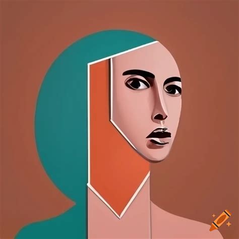 Abstract minimalist cubism portrait on Craiyon