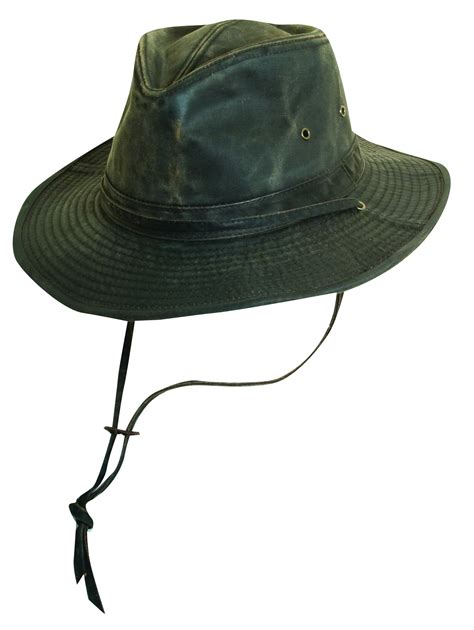 Weathered Cotton Outback Hat with Eyelets and Strap - Explorer Hats