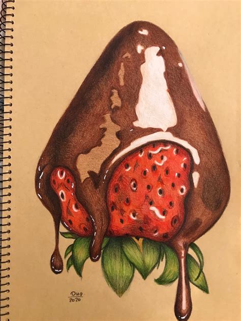 Strawberry Realistic Drawing | Realistic drawings, Art drawings sketches simple, Prismacolor art