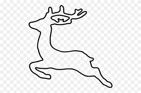 Jumping Deer Silhouette Vector Drawing - Jumping Deer Clipart - FlyClipart