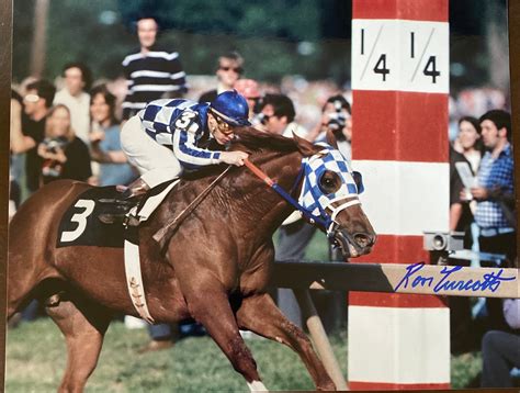 Secretariat preakness stakes signed ron turcotte photograph 1973 triple ...