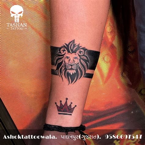 Lion tattoo lion band tattoo design band tattoo for boys boys tattoo design lion tattoo on hand ...