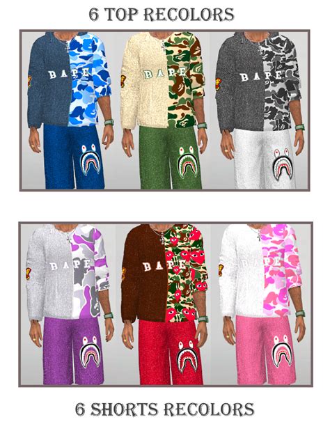 My Sims 4 Blog: S4Seze’s Sweatshirts and EA Shorts In BAPE Designs by BLewis