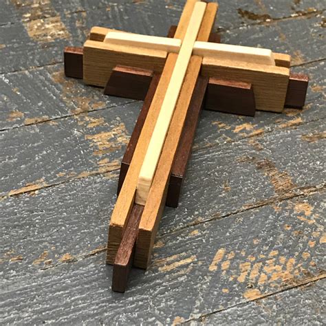 Handmade Layered Dimensional Natural Wooden Resurrection Cross ...