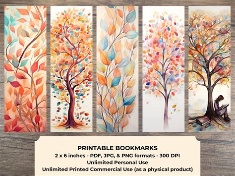 20 Fall Leaves PRINTABLE Bookmarks High Resolution Digital - Etsy