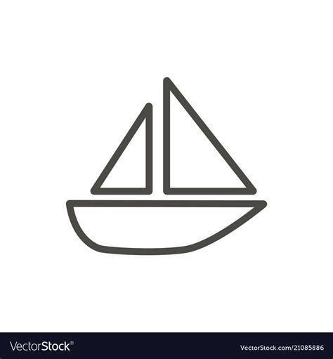 Boat icon vector. Line ship symbol Abstract illustration Eps10. Graphic ...