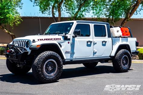 2020 Jeep Gladiator with 17" Black Rhino Abrams in Gun Black (Machined ...