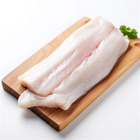 Premium AI Image | AI Fresh White Fish Fillet on a White Background