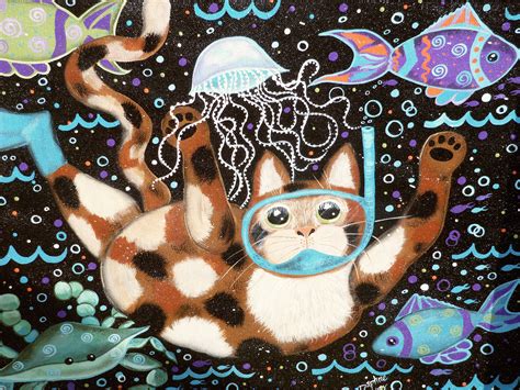 Whimsical Cat Painting at PaintingValley.com | Explore collection of Whimsical Cat Painting