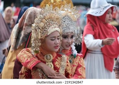 Citizen Wearing Minahasa Traditional Clothes Cultural Stock Photo ...