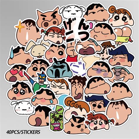 40Pcs Crayon Shin-chan Stickers Pack-A/Waterproof Stickers | Etsy