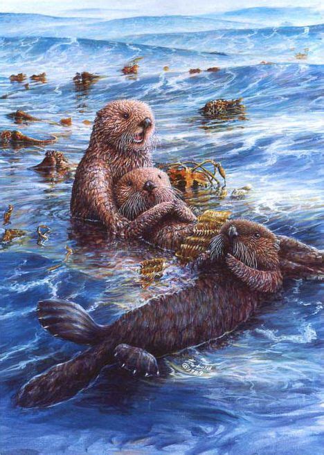 Sea Otter Painting at PaintingValley.com | Explore collection of Sea Otter Painting