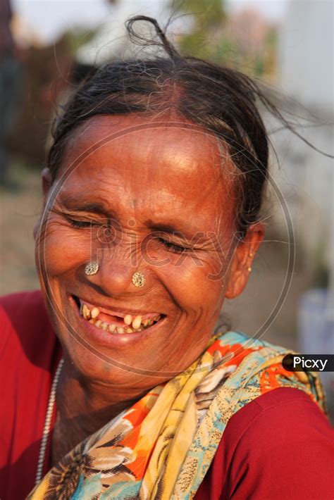 Old Woman Face Smiling