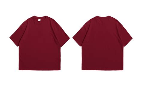 Oversize maroon t-shirt front and back isolated background 12304844 PNG